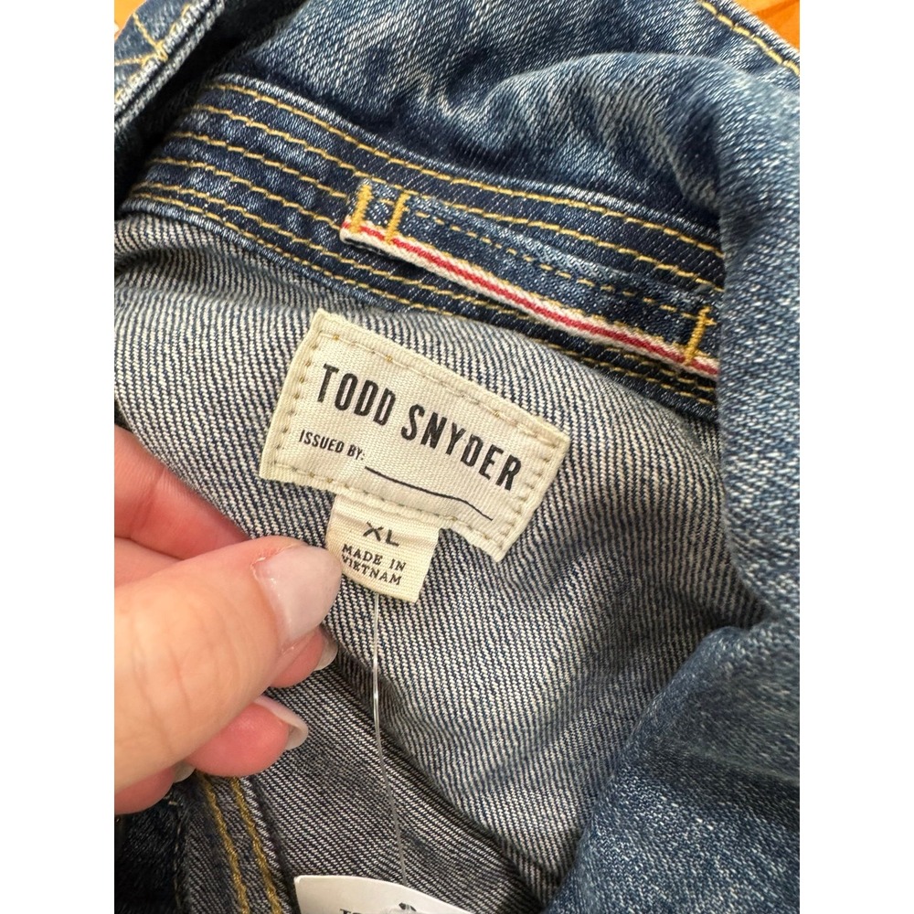 Todd Snyder Men's Selvedge Denim Trucker Jacket Size XL Dylan Medium Wash $328 - Picture 5 of 6